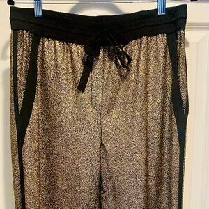 Kenneth Cole New York Metallic Gold Drawstring Pants
